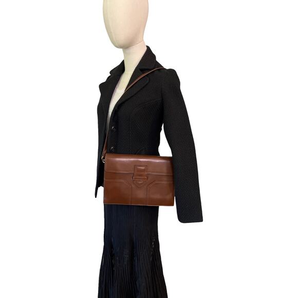 Vintage Yves Saint Laurent Brown Leather Shoulder Bag Model DE 3133 BR 1970-80s - Picture 16 of 16